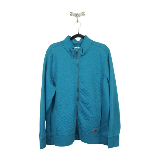 LL Bean Quilted Full Zip Sweatshirt Deep Turquoise 3X Plus - Picture 1 of 12